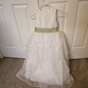 Jordan White and Green Formal Kids Dress